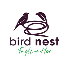bird nest inspiration illustration logo design
