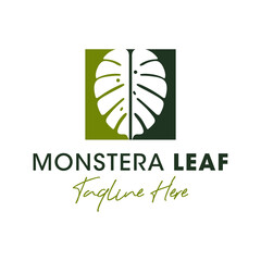monstera flower petal inspiration illustration logo