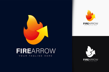 Fire arrow logo design with gradient