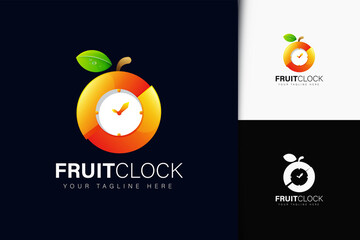 Fruit clock logo design with gradient