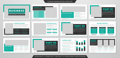 business presentation layout template with clean style use for business portfolio and annual report