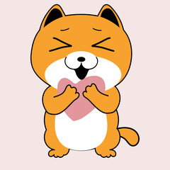 Cute dog drawing cartoon.