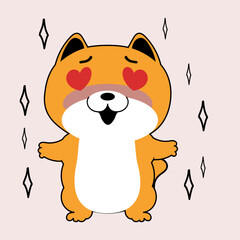 Cute dog drawing cartoon.