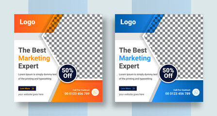 Modern Social square web banner for social media post template design, Facebook Post, Instagram Post template