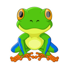 Cute little frog cartoon sitting