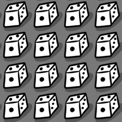 seamless pattern of dice cartoon