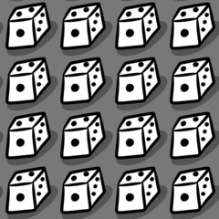 seamless pattern of dice cartoon