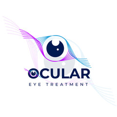 ocular eye treatment, creative vector wave line and eyeball