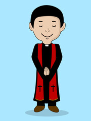 Vector of a Christian priest praying