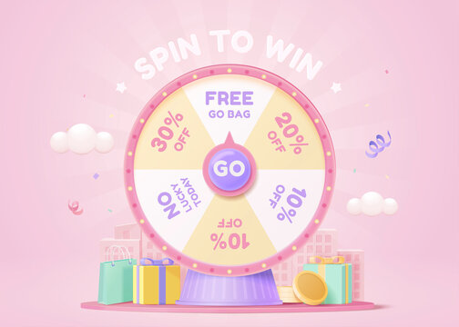 3d fortune spinning wheel template