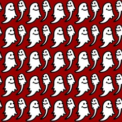 seamless pattern of cute ghost cartoon