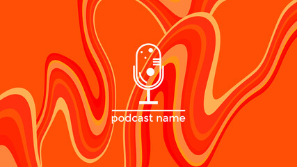 ABSTRACT TEMPLATE PODCAST MICROPHONE FLAT COLOR LIQUID DESIGN BACKGROUND VECTOR. GOOD FOR COVER DESIGN, BANNER, WEB,SOCIAL MEDIA