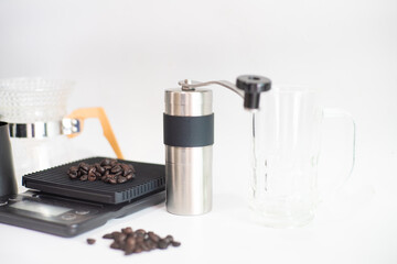 Coffee bean with coffee dripp equipment tool home made hot drink