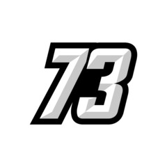 Creative modern logo design racing number 73