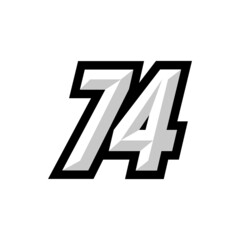 Creative modern logo design racing number 74