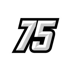 Creative modern logo design racing number 75