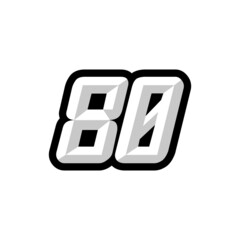 Creative modern logo design racing number 80