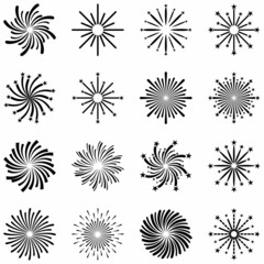 fireworks icon set, fireworks vector set sign symbol of celebrations