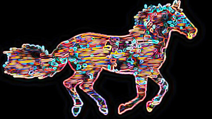 Neon colored horse
