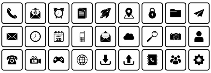 web icon set, web vector set sign symbol for computer or smartphone