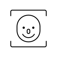 face recognition line icon vector design, editable stroke line icon