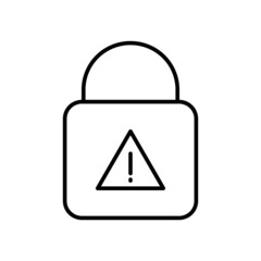 lock warning line icon vector design, editable stroke line icon