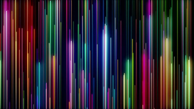 Colorful retro neon light streaks moving up. Abstract motion background. 4k, Ultra HD resolution. Seamless loop of abstract background animation. 