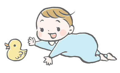 ハイハイする赤ちゃんのイラスト