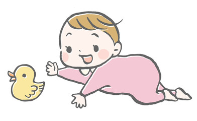 ハイハイする赤ちゃんのイラスト