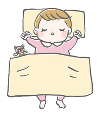 お昼寝する赤ちゃんのイラスト
