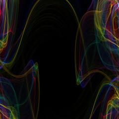 Sound waves illustration against black background.