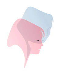 colored speech bubbles of a female face and a male face isolated on a white background for mobile applications and social networks. Vector illustration