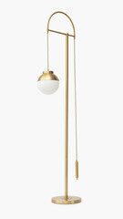 Modern gold floor lamp for home decor - obrazy, fototapety, plakaty