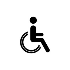Handicapped patient line icon. linear style sign for mobile concept and web design. Disabled man outline vector icon. Symbol, logo illustration. Pixel perfect vector graphics