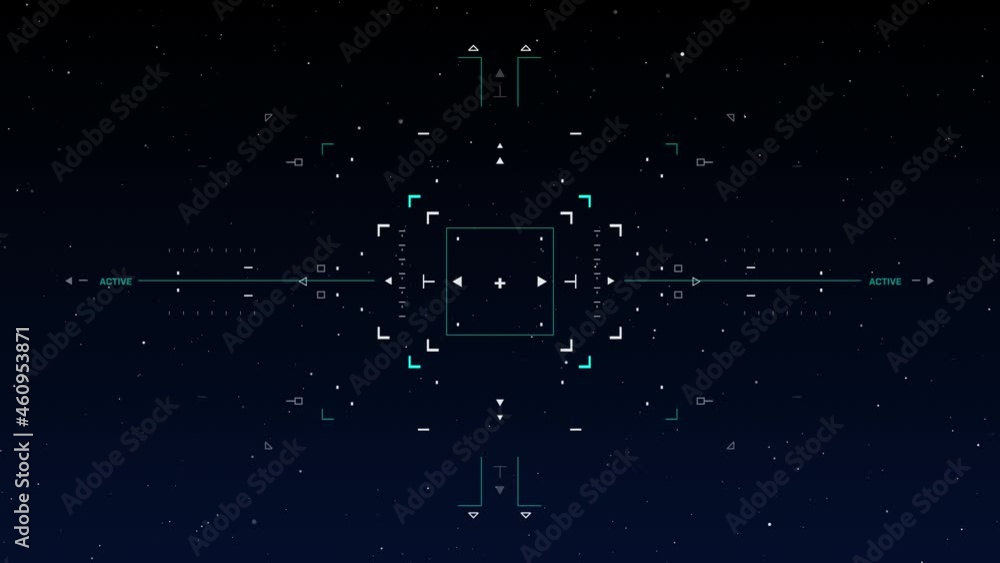 Wall mural user interface target air force. camera. ui and hud interface modern technology on shinny stars sky 