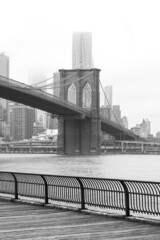 black and white view of bridge