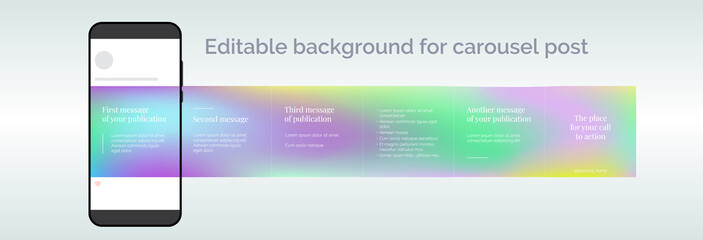 Colorful gradient background for carousel post