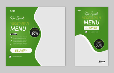 vegetarian food menu template