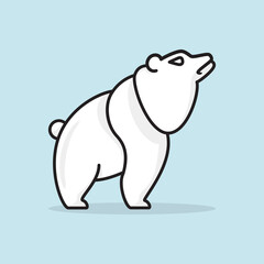 Polar Bear logo concept. animal, character, outline and cartoon style. suitable for logo, icon, symbol and sign. such as e sports logo or t shirt design