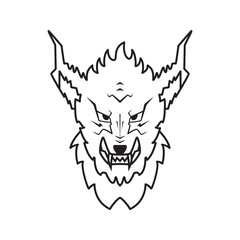 beast hyna logo concept. scary, animal and line lart style. suitable for logo, icon, symbol, sign and t shirt design