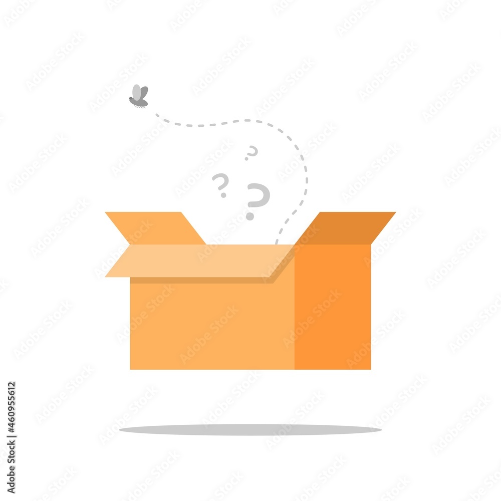 Poster empty box concept illustration flat design vector eps10. modern graphic element for landing page, em