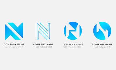 Collection of flat N logo designs for your business