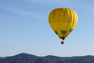 yellow hot air balloon