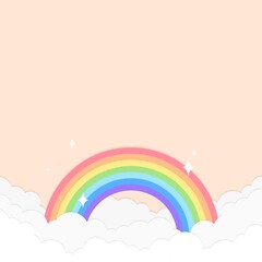 Rainbow background, 3d design, pastel orange design