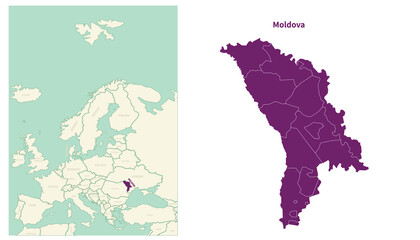 Moldova map. map of Moldova and neighboring countries. European countries border map.
