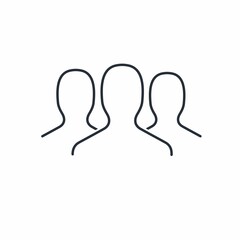 Group active user . Vector linear icon isolated on white background.