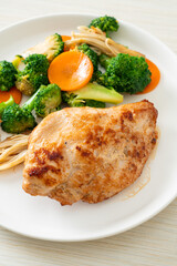 grilled chicken steak with vegetable
