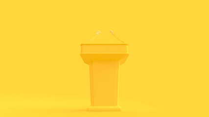 Yellow podium Minimal idea concept, 3D Render.