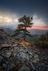 Sunset in Troodos mountains, Cyprus