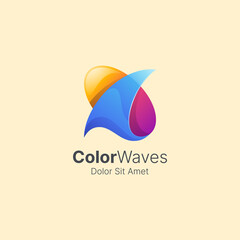 Abstract colorful wave with gradient logo